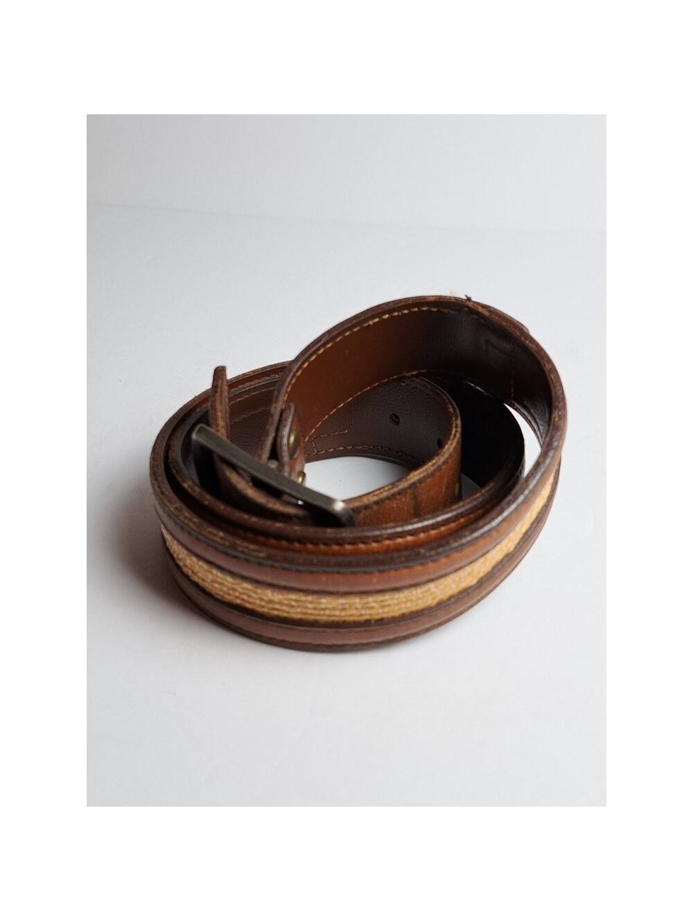 Jeans West Mens Belt SZ 32 Glazed Steer Hide Brown & Tan Casual Western Rodeo